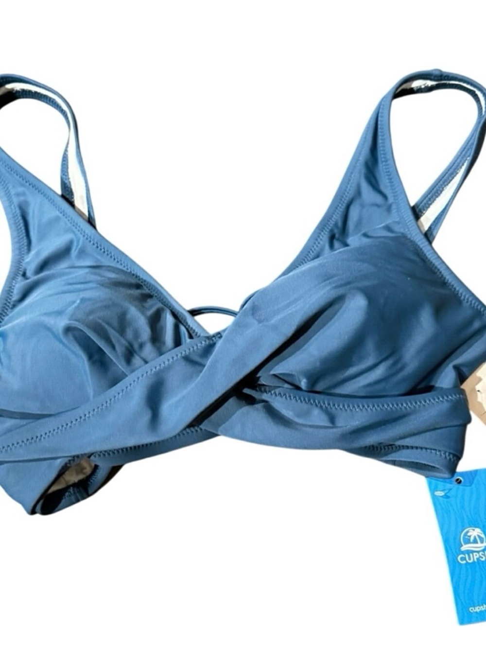 Cupshe Blue Wrap Bikini Top